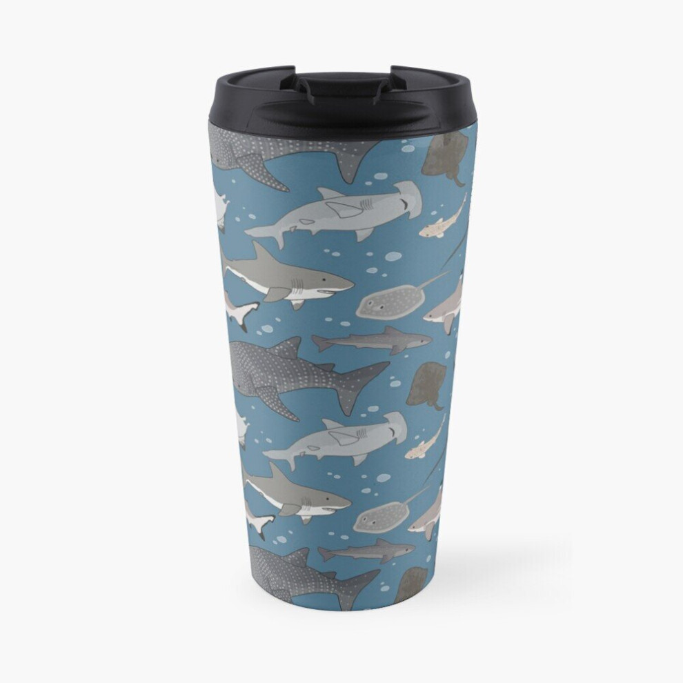 Insulated Travel Coffee Mug Sharks and Rays Stainless Steel Cup Tumbler 17oz