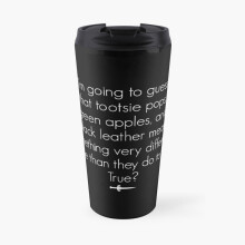 Insulated Travel Coffee Mug Black Dagger Brotherhood Green Apples and Black Leather Stainless Steel Cup Tumbler 17oz