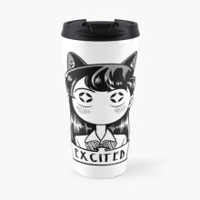 Insulated Travel Coffee Mug Miss Komi Excited Stainless Steel Cup Tumbler 17oz