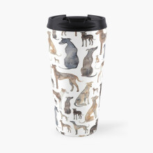 17oz Insulated Travel Mug – Ceramic Interior, Vacuum-Insulated Double-Wall Stainless Steel, Leak-Proof Flip Lid – Greyhounds, Whippets & Lurchers