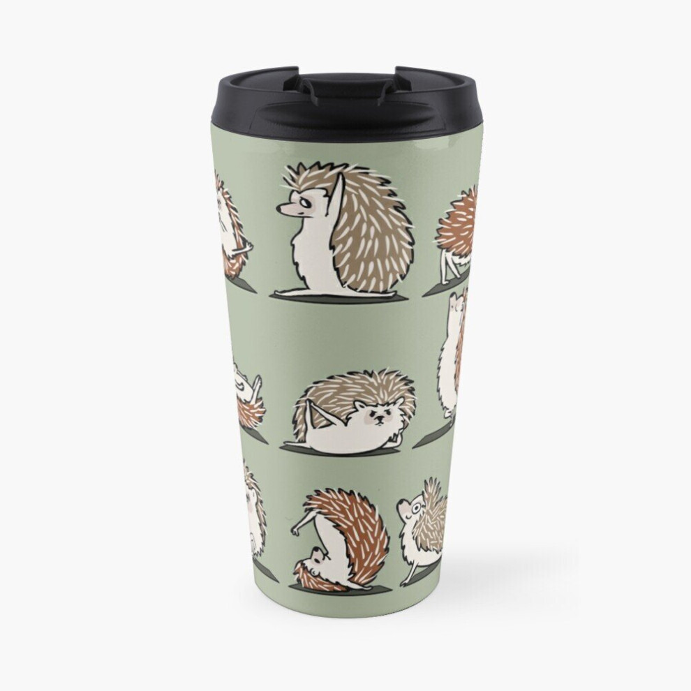 Insulated Travel Coffee Mug  Hedgehog Yoga Stainless Steel Cup Tumbler 17oz