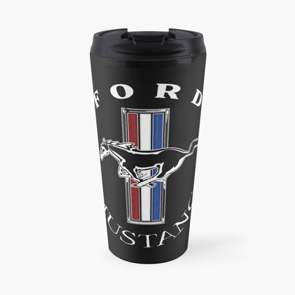 Insulated Travel Coffee Mug Ford Mustang Logo COLOUR Stainless Steel Cup Tumbler 17oz