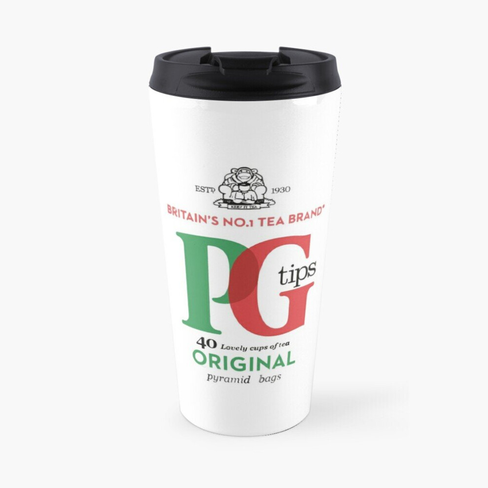 Insulated Travel Coffee Mug PG Tips British Tea Box design Stainless Steel Cup Tumbler 17oz