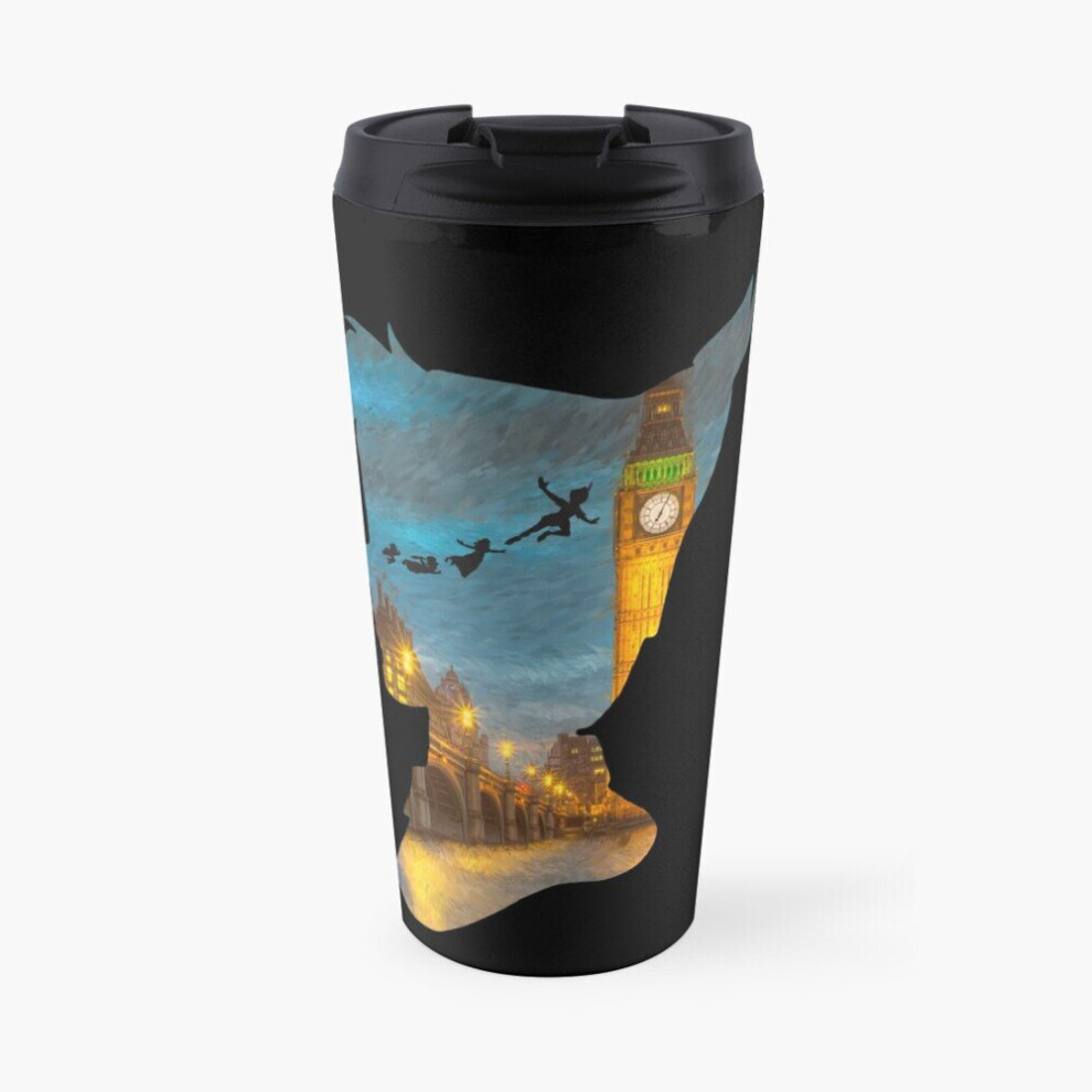 Insulated Travel Coffee Mug Peter Pan Over London  Stainless Steel Cup Tumbler 17oz