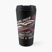 Insulated Travel Coffee Mug  The Gorgeous Norfolk and Western Streamliner Steam Train Locomotive Engine Stainless Steel Cup Tumbler 17oz
