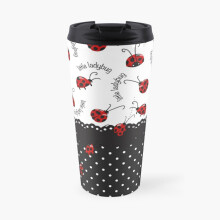 Insulated Travel Coffee Mug Ladybug Entwined Stainless Steel Cup Tumbler 17oz