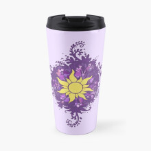 Famgem 17oz Insulated Travel Mug with Ceramic Interior - Tangled Sun Kingdom Dance Design, Double-Wall Vacuum, Leak-Proof Flip Lid, Fits Cup Holders