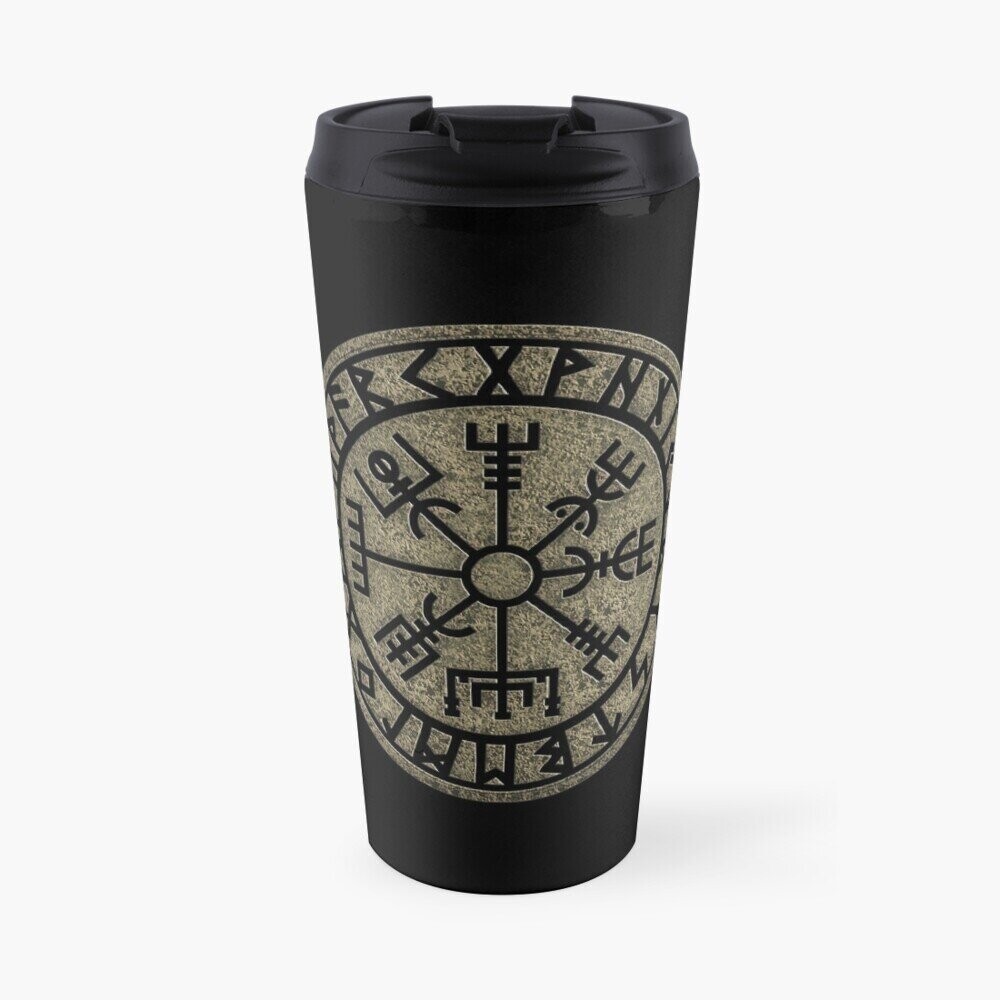 Insulated Travel Coffee Mug Vegvisir, viking compass, Norse, symbol ...