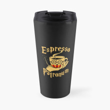 Insulated Travel Coffee Mug Espresso Patronum! Stainless Steel Cup Tumbler 17oz