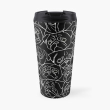 Insulated Travel Coffee Mug Black Pugs Stainless Steel Cup Tumbler 17oz
