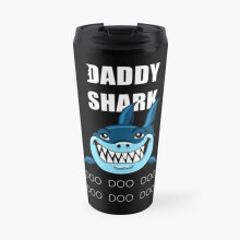Insulated Travel Coffee Mug Daddy Shark Stainless Steel Cup Tumbler 17oz