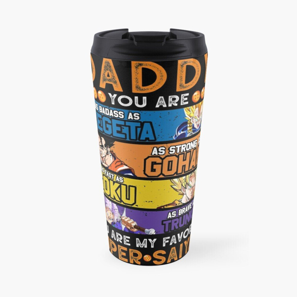 Famgem Insulated Travel Coffee Mug Daddy Dragonball Daddy You Are My Favorite Super Saiyan Funny Vegeta Goku Gohan Stainless Steel Cup Tumbler 17Oz