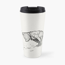 Insulated Travel Coffee Mug Winnie the Pooh Sketch Stainless Steel Cup Tumbler 17oz