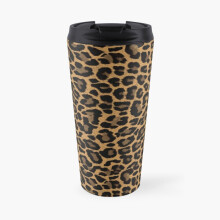 Insulated Travel Coffee Mug Leopard  Stainless Steel Cup Tumbler 17oz