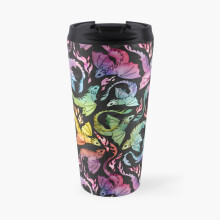 Insulated Travel Coffee Mug Dragon fire dark rainbow Stainless Steel Cup Tumbler 17oz