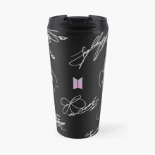 BTS Signature 17oz Insulated Travel Mug - Ceramic Interior, Double-Wall Stainless Steel, Leak-Proof Flip Lid, Fits Most Cup Holders