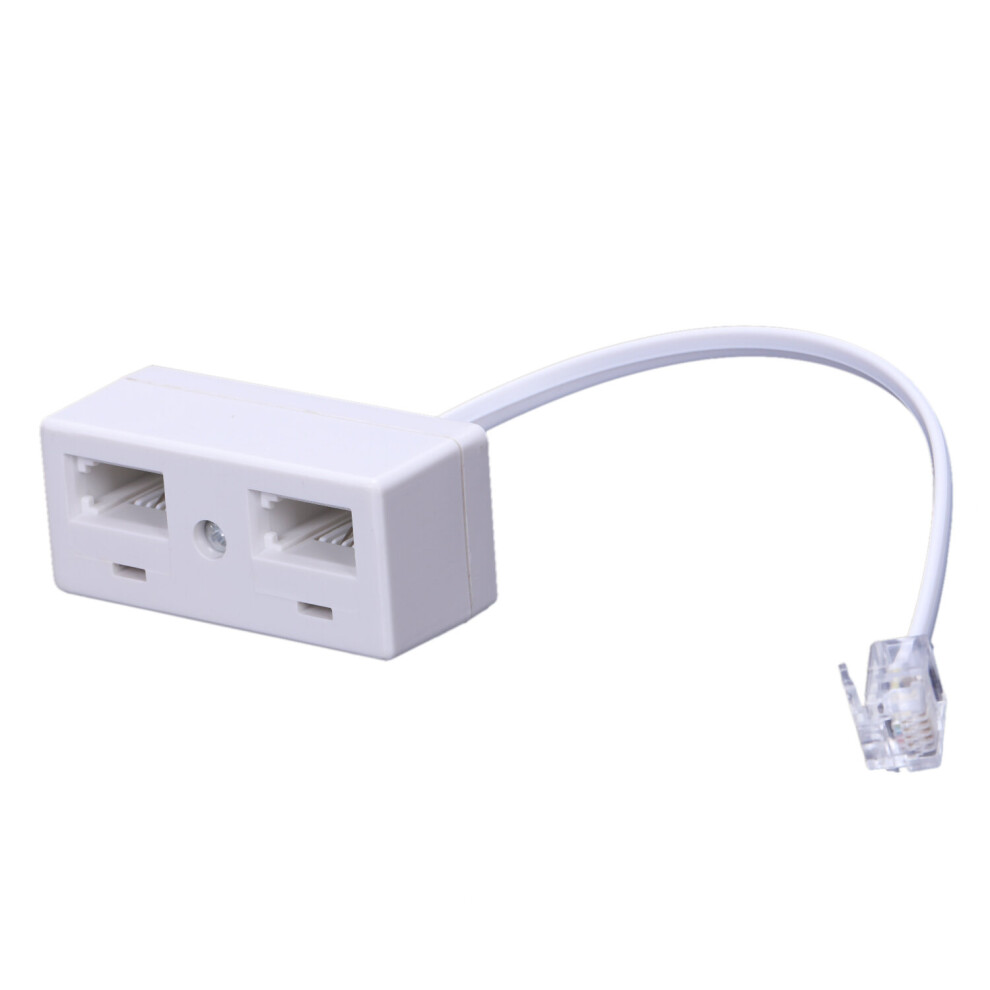 RJ11 Plug to Dual UK BT Telephone Socket Convertor-image-OPC-PBT7G8W-NEW
