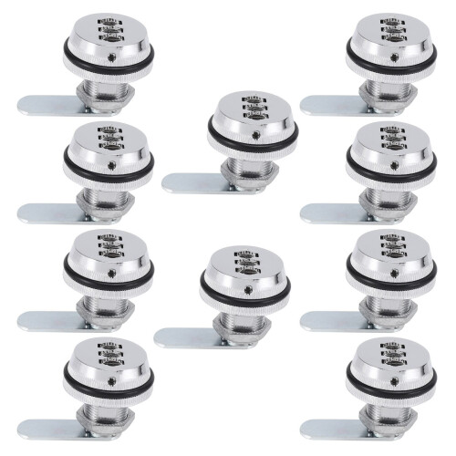 10X Alloy Code Combination Cam Lock Keyless Post Mail Box Cabinet RV 3 Dial Silver 1
