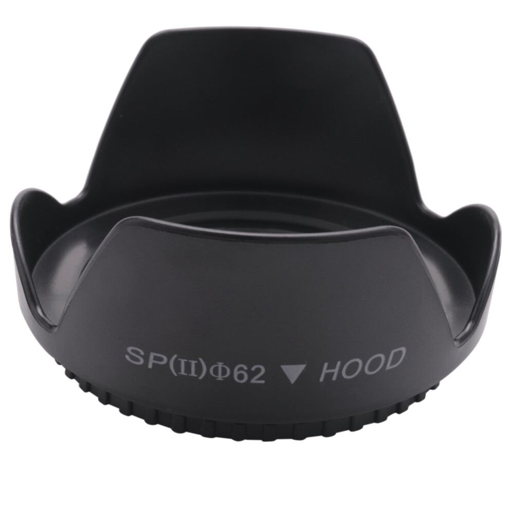 DC-SN HOOD 62mm Screw Mount Flower Crown Lens Hood Petal Shape for Canon Nikon Tamron Sigma Sony 62mm Lens Black