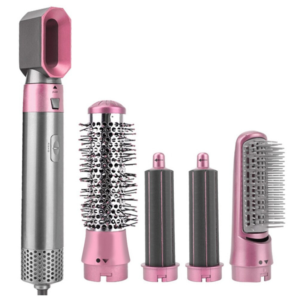 5 in 1 Hair Dryer Hot Comb Set Wet and Dry Professional Curling Iron Hair Straightener Styling Tool UK Plug A