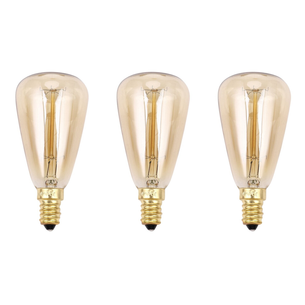 3X Vintage Edison Bulbs E14 220V ST48 Incandescent Bulbs 25W 40W 60W Filament Retro Edison Light for Pendant Lamp