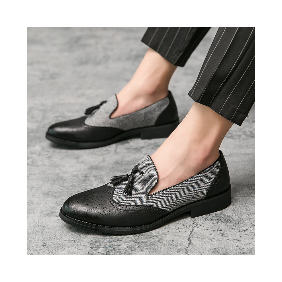 Semi-formal Leather Shoes for Men Tassel Casual Brogue Flats Carved England Men Dress Shoes Men Loafers Zapatos Hombre-image-OPC-PBT7KVT-NEW