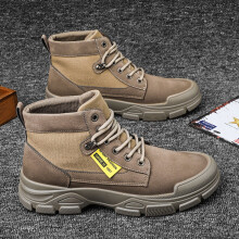 Men's Casual Boots Men Outdoor Lace-Up Platform Work Boots Winter Warm Sneakers Hiking Shoes Desert Boots Boots for Men