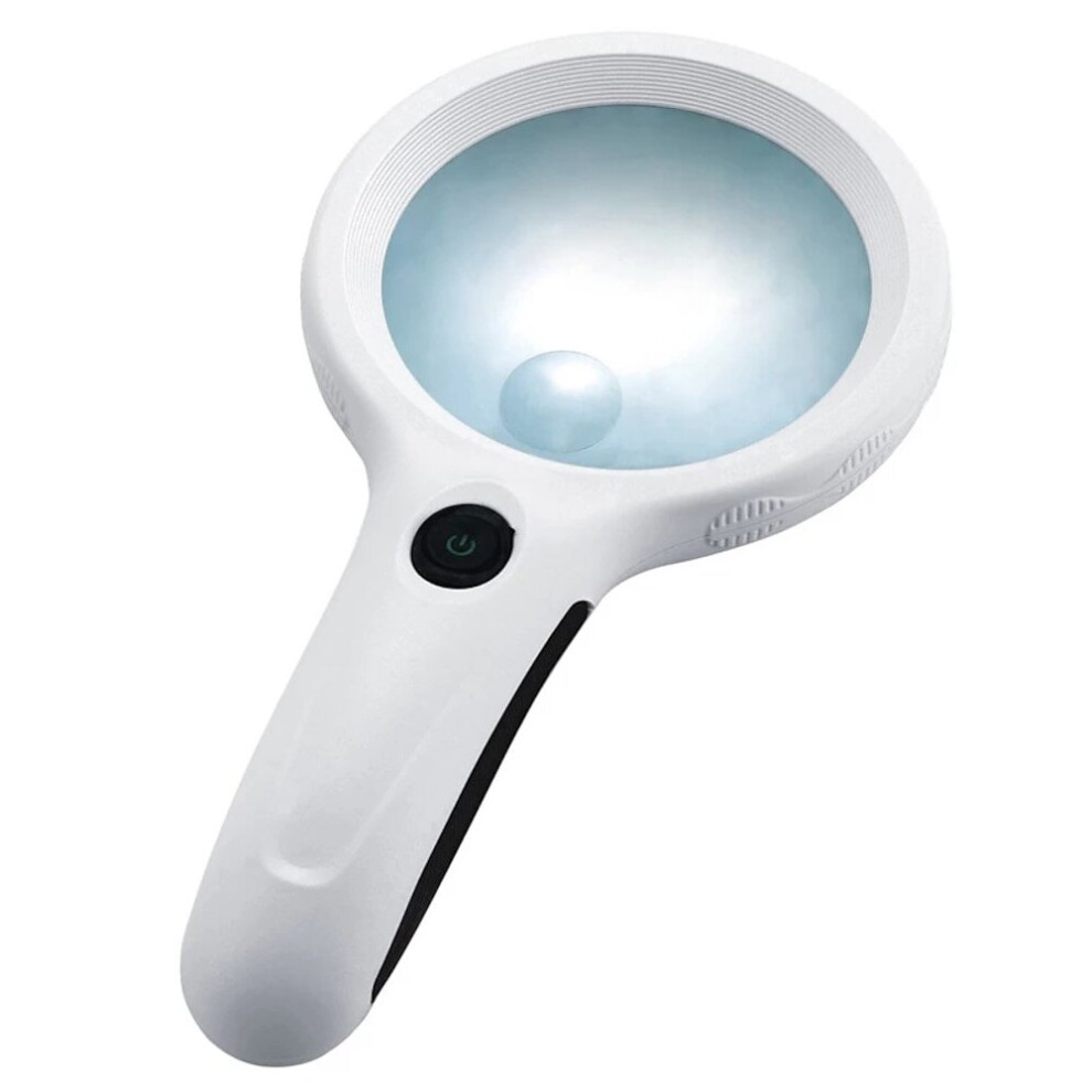 Perfet Handheld Illuminated Magnifier 8Led 2.5X Microscope Magnifying Glass Aid Reading For Seniors Loupe Jewelry Repair Tool