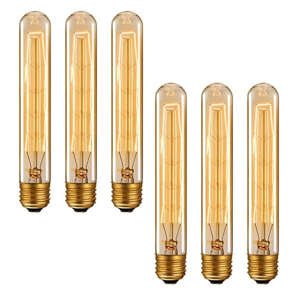 6pcs 4pcs Dimmable Retro Edison Light Bulb E27 220V 40W T185 Filament Incandescent Ampoule Bulbs Vintage Edison Lamp