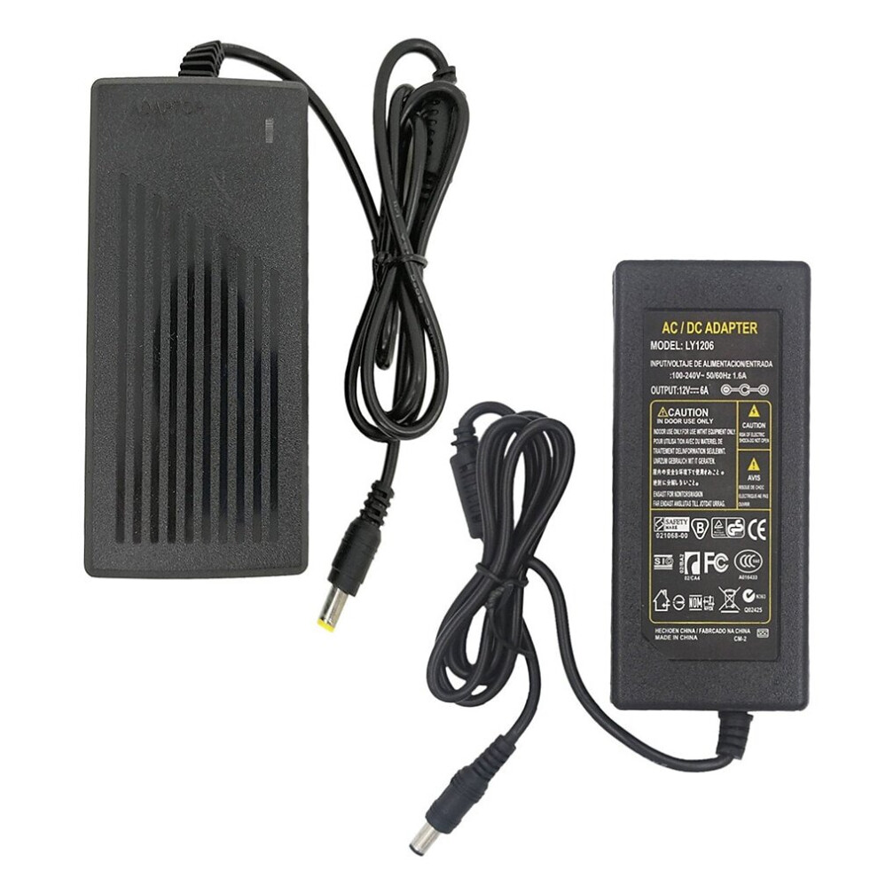 12V Dc 6A 72W Desktop Power Adapter With Dc 2.1Mm X 5.5Mm Connector For Led Flexible Strip Ac100-240V Light 9146778098878