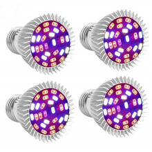 4pcs Full Spectrum Led Grow light Bulb E26 E27 GU10 E14 28leds Grow Plant Light for Hydroponics Greenhouse Organic Indoor Plants AC85-265V
