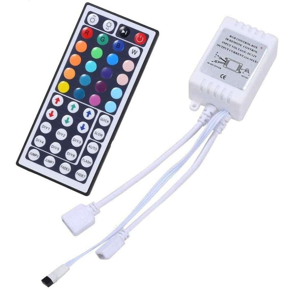 Perfet 4-Port Diy Rgb Led Strip Lights Wireless Ir Remote Controller Receiver 44 Keys Dimmer Dc12-24V 6A For Smd 2835 5050 3528 Beads