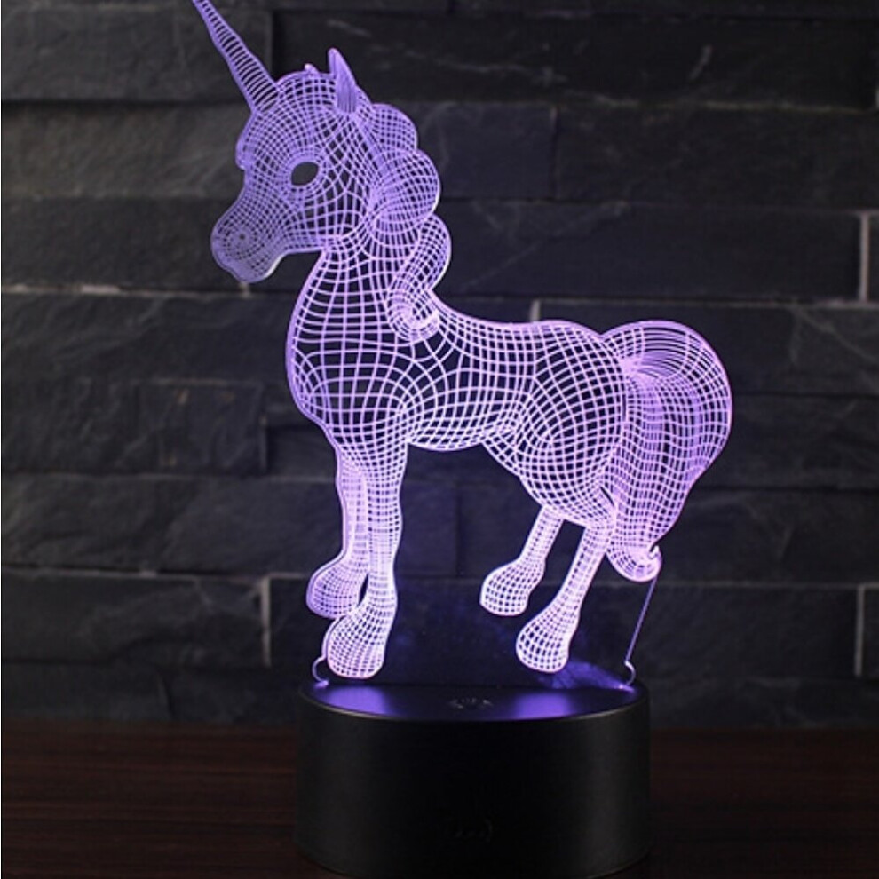 Beautiful Unicorn Romantic Gift 3D LED Table Lamp 7 Color Change
