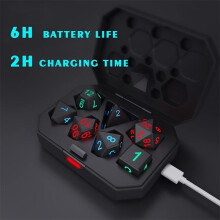 7Pcs/Set Electronic Dice USB Rechargeable Luminous Dice Glow In The Dark DND Dices RPG Polyhedral Dice RPG D4 D6 D8 D10 D12 D20