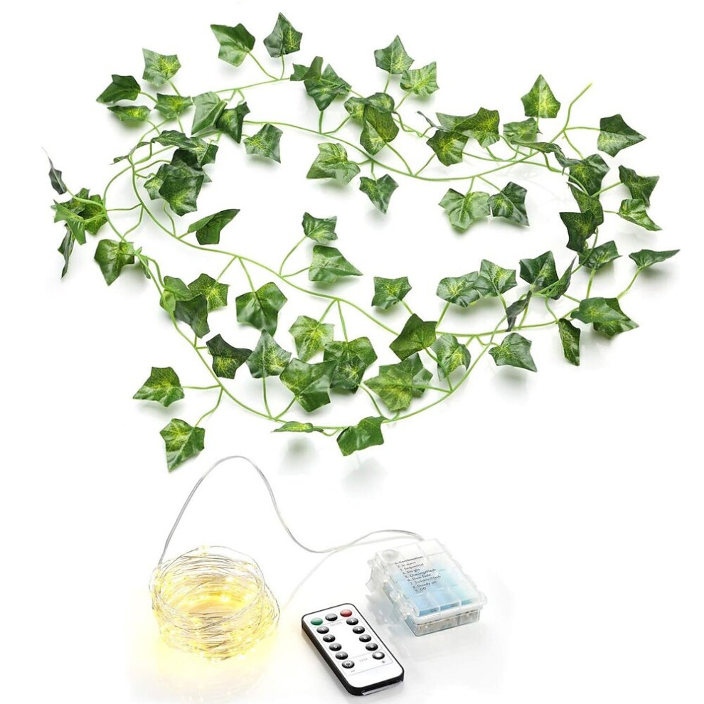 100LED 10m Simulation Rattan Wall Hanging Ornament Artificial Plants Creeper Vine Plastic Green Leaf Ivy DIY Wedding Garland Decor-image-OPC-PBT7NH9-NEW