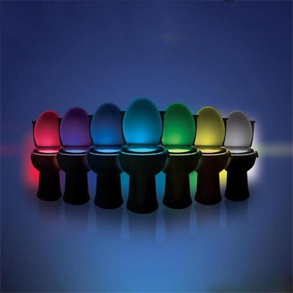 Cool Gift Led Toilet Seat Night Light Bathroom Bowl Motion Activated Detection Sensor 8-Color Changing Waterproof Washroom For Adult Kid 9146778130905
