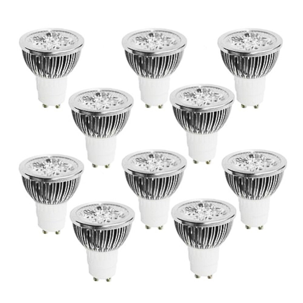 10pcs 4W GU10 LED Light Bulb Cup Spotlight Cold White Warm White Natural Light AC85-265V 40W Halogen Equivalent