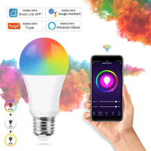 2pcs 9W Tuya WiFi Smart LED Light Bulb Work with Alexa & Google Dimmable A19 A60 E26 E27 RGB Color Changing No Hub Required
