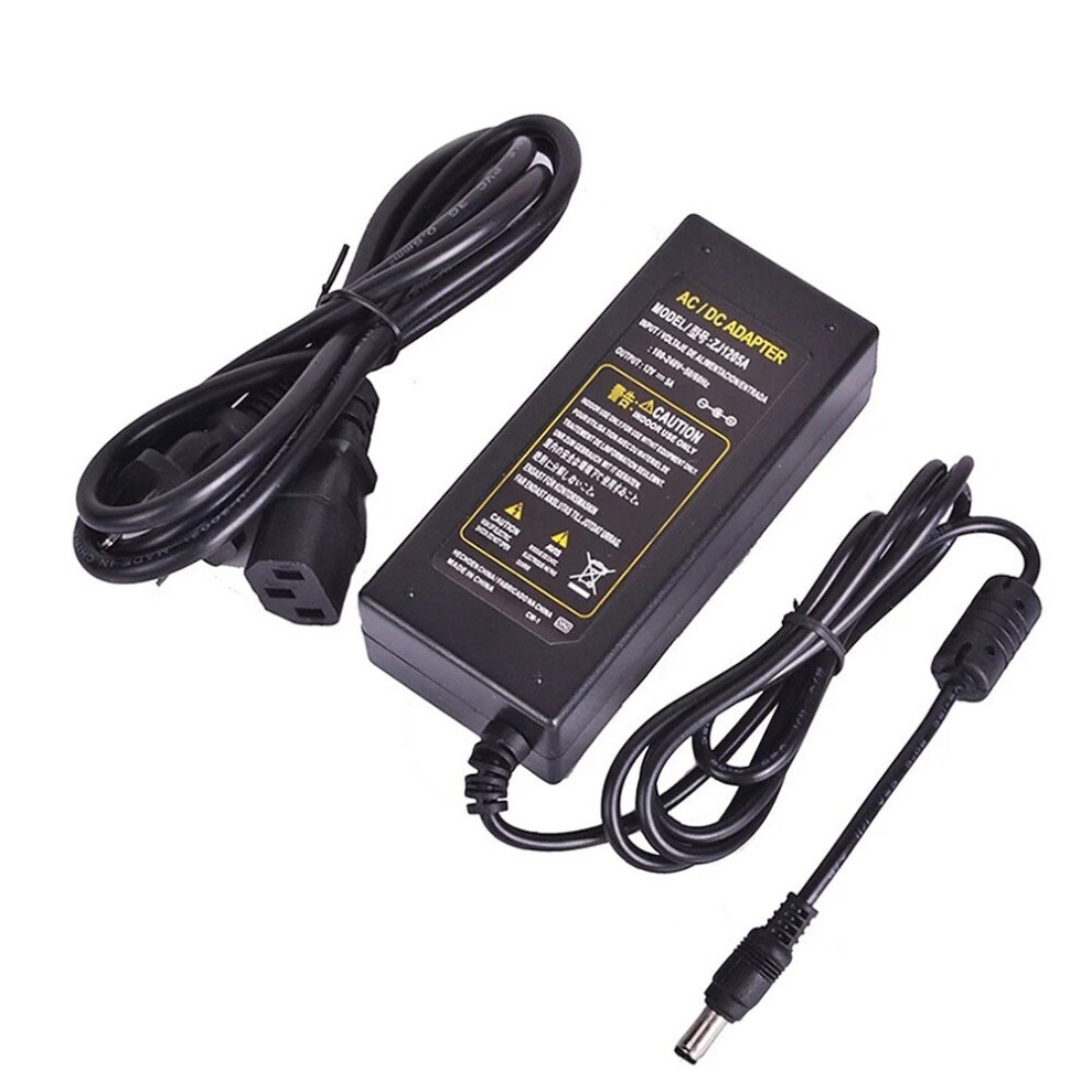 Power Supply Adapter 12V 4A 48W Charger Universal Ac100-240V For Routers 3528/5050 Led Strip S Cctv Cameras Light 9146778109383