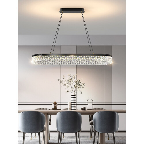LED Chandeliers Line Design 100cm Dimmable Rectangle Black/Gold Chandeliers 1