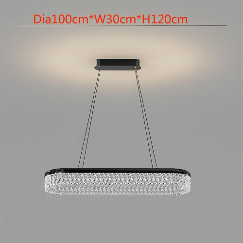 LED Chandeliers Line Design 100cm Dimmable Rectangle Black/Gold Chandeliers 2