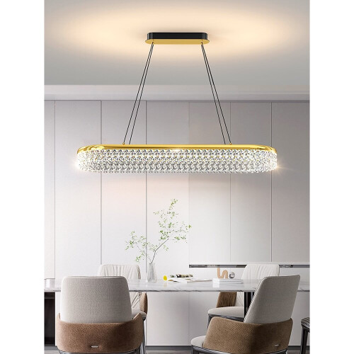 LED Chandeliers Line Design 100cm Dimmable Rectangle Black/Gold Chandeliers
