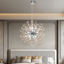 LED Chandeliers 9 Bulbs 50cm Modern Electroplated Globe Chandeliers Firework Led Vintage Pendant Lights Living Room Dining Room G9 Bulb Base