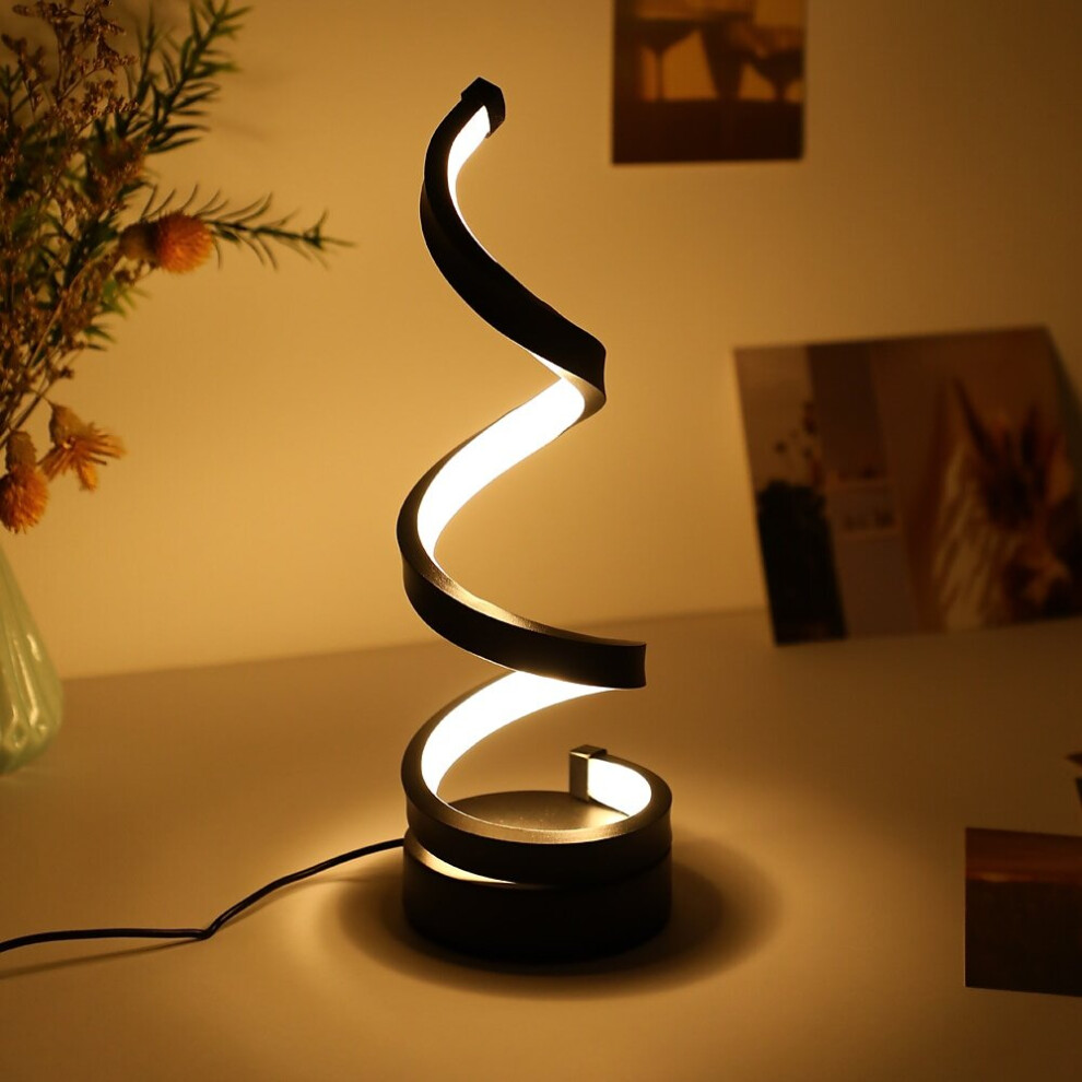 LED Spiral Table Lamp Modern Three-gear Dimming USB Power Button Switch