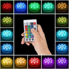 Submersible Light Underwater RGB 10leds LED Night Light Swimming Pool Light for Outdoor Vase Fish Tank Pond Disco Wedding Party