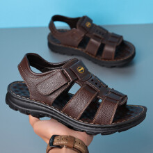Leather Men Sandals Male Summer Shoes Outdoor Casual Sandal Cowhide Beach Shoes Classic Non-slip Men's Sandles