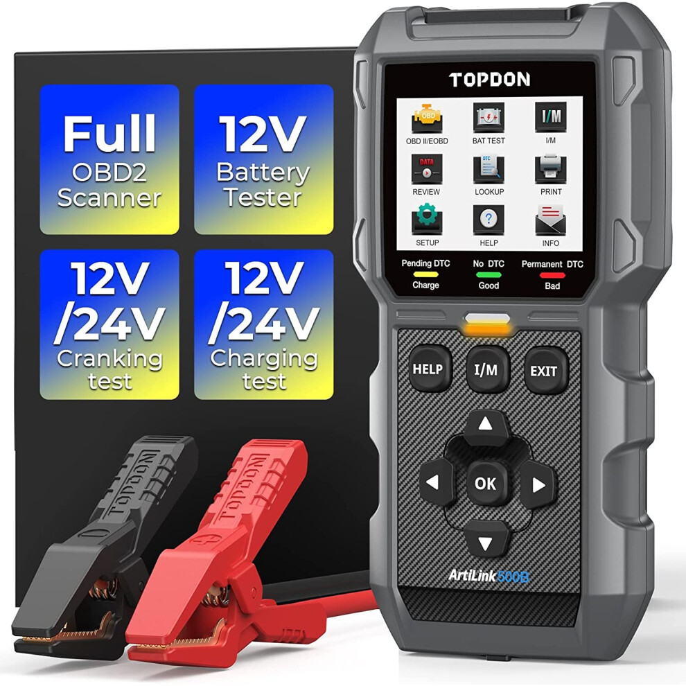 TOPDON OBD2 Code Reader AL500B, OBD2 Scanner Battery Tester 2-in-1