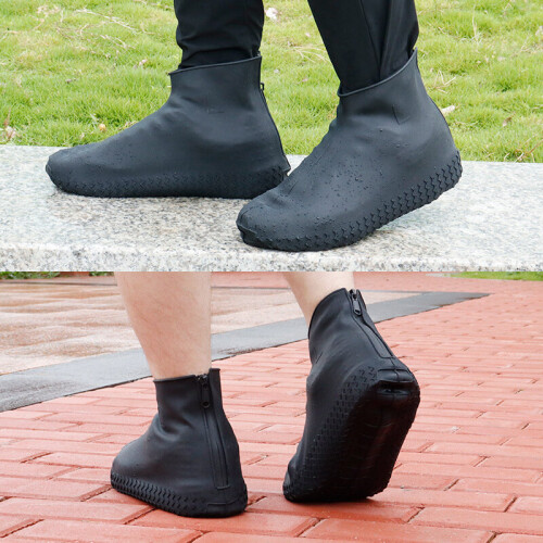 Summer Rain Boots Men and Women Waterproof Footwear Covers Back Zipper Shoe Covers Non slip Silicone Rain Cover Shoes on OnBuy