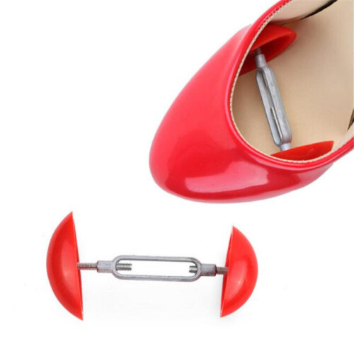 2Pc Portable Mini Shoes Stretchers Adjustable Shoe Support Solid Red Shoe Expander Width Extender Shoe Tree Keeper Shoe Care Kit 2
