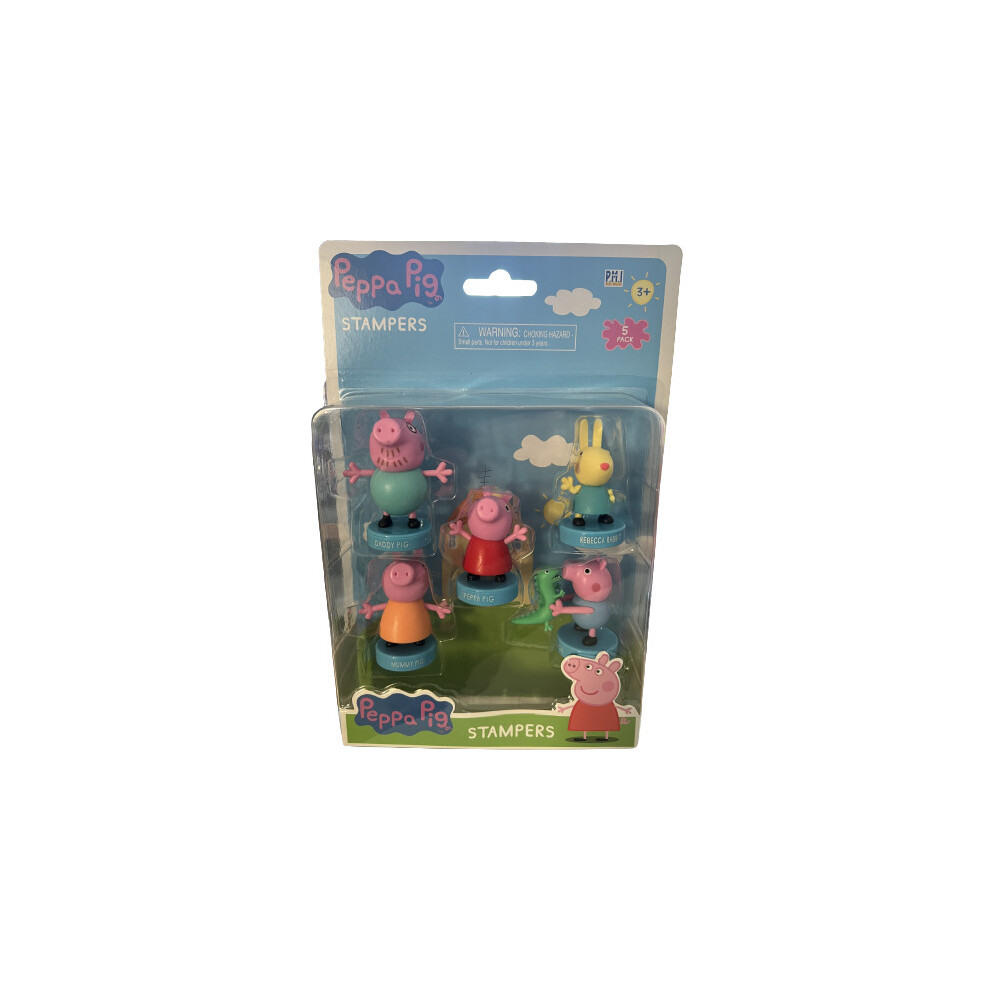 peppa pig stampers 5 pack daddy pig, mummy, george, special pack